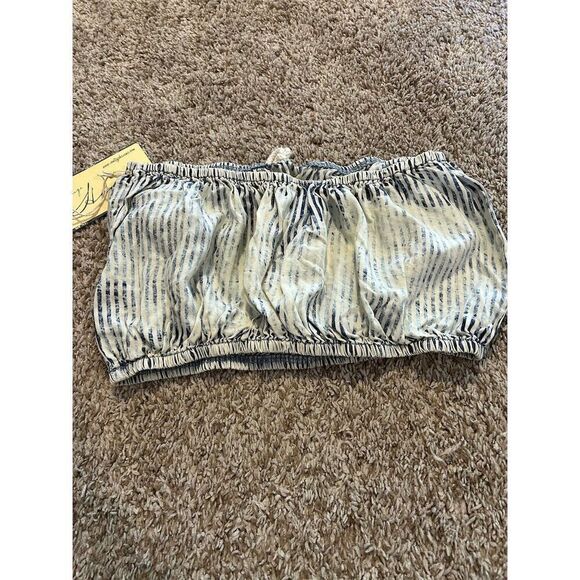 Vintage Havana Women's Striped Smocked Bandeau Top Multicolor Size M - Picture 5 of 8